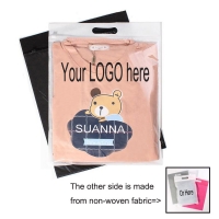 Custom Plastic And Non Woven Clothes Packaging Bag With Slide Zipper Transparent Clothing Bag With Handle