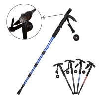 Adjustable Anti Shock Trekking Poles with 9 LED Lights