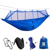 Widened Parachute Fabric Double Hammock With Mosquito Bug Net