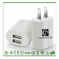 UL Qualified Dual Phone USB Charging Adapter Plug