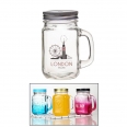 Regular Mason Glass Mason Jar Mugs With Handle 16OZ