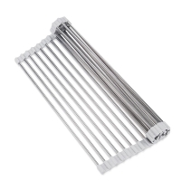 Stainless Steel Roll Up Dish Drying Rack Rollable Kitchen Dish Drainer