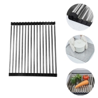 Roll Up Kitchen Dish Drying Rack Heat-Resistant Dish Drainer