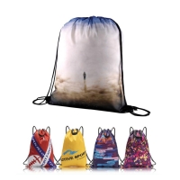 Custom Full Color Imprint Drawstring Bag Or Cinch Bag