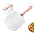 Metal Pizza Peel with Foldable Wood Handle & Leaky Hole