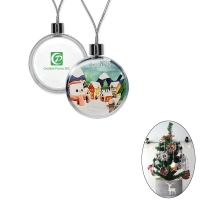 Full Color Imprint Flat Shatterproof Christmas Ornaments