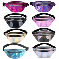 Holographic Fanny Pack Metallic Color Sport Waistbag for Women Men Kid