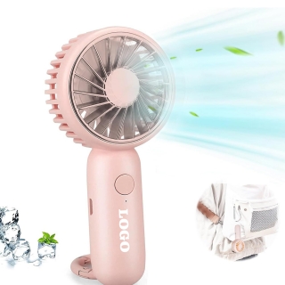 Rechargeable Mini Handheld Fan with Carebiner 3 Speed Adjustable