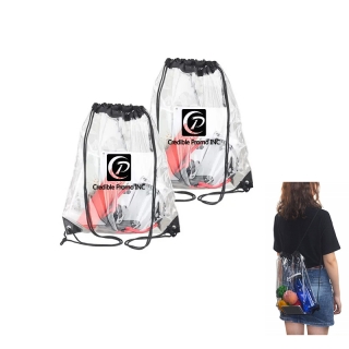 PVC Clear Bag Stadium Drawstring Backpack