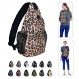 Oversize Multipurpose Leopard Crossbody Shoulder Bag Sling Backpack Travel Hiking Daypack