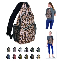 Oversize Multipurpose Leopard Crossbody Shoulder Bag Sling Backpack Travel Hiking Daypack