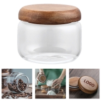 8oz Small Coffee Bean Jars With Sealed Wooden Lids