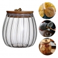 22oz Bamboo Lid Glass Jars Oval Decorative Canister