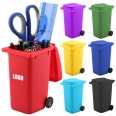 Trash Bin Shaped Pencil Holder with Lid Desktop Organizer