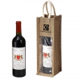 Single Burlap Jute Wine Bottle Bag With Clear Window