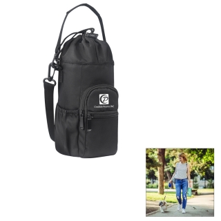 Insulated Water Bottle Carrier Sling Bag With Phone Pocket