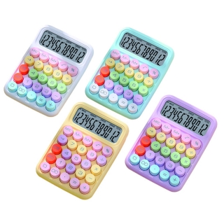 Colorful Electronic Calculator with Mechanical Pushbutton