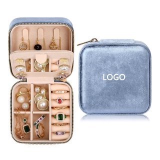 Plush Velvet Travel Jewelry Organizer Box