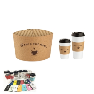 Full Color Imprint Kraft Cup Sleeve with Double Layer