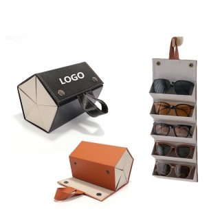 Collapsible Glasses Storage Case With Five Compartments