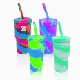 32oz Silicone Tumbler Cup with Lid and Straw