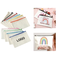 Multipurpose Canvas Bag Cosmetic Zipper Pouch