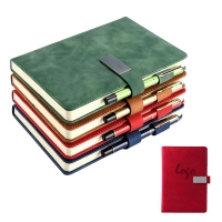 A5 Soft Leather Thickened Business Notebook with Magnetic Clasp