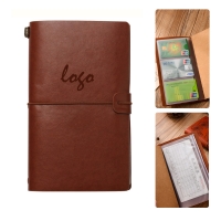 A6 Vintage PU Leather Traveler Notebook with PVC Zipper Pocket