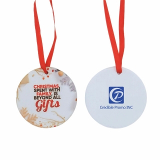 Round Double Sided Ceramic Ornament