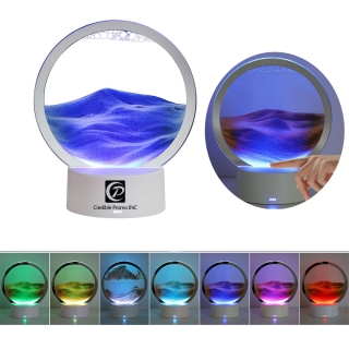 7 Colors Change Moving 3D Sand Painting Table Lamp