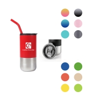 16 oz Portable Insulated Insulated Tumbler Mug with Straw