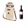 Insulated 2 Bottle Wine Gift Tote Carrier With Shoulder Strap