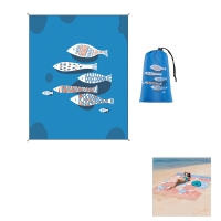 Full Color Pocket Beach Mat Compact Picnic Blanket