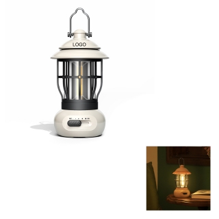 Vintage Rechargeable LED Camping Lantern Garden Lamp With Hook