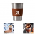 Stainless Steel Beer Cup Coffee Tumbler With PU Leather Sleeve