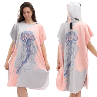 Adult Hooded Surf Poncho Changing Towel Beach Bathrobe