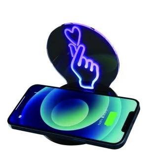 Acrylic 3D 7 Colors Changing Night Light Wireless Charger Phone Stand