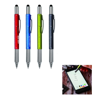 6 in 1 Multitool Touch Screen Pen With Ruler Level Gauge Screwdriver