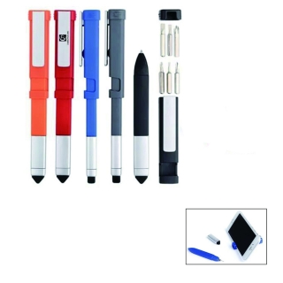 Multi-function 4 in 1 Tech Tool Pen With Phone Stand Screwdriver Sets