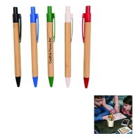 Retractable Bamboo Ballpoint Pen