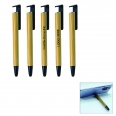 Bamboo Ballpoint Pen With Phone Holder Touch Stylus Tip