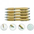 2 IN 1 Bamboo Ballpoint Pen With Touch Stylus Tip