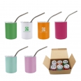 3oz Mini Tumbler Shot Glass Set of 6 with Straw and Lid