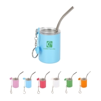 3oz Mini Tumbler Sublimation Shot Glass with Straw Lid and Keychain