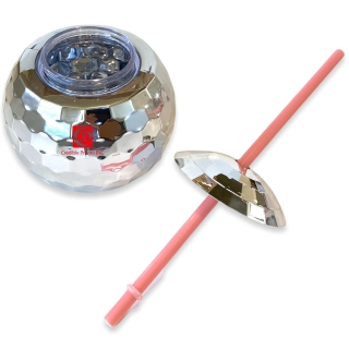 Disco Ball Lid And Straw Glitter Cocktail Cup