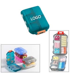 Pill Box with 10 Compartments