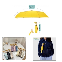 Compact Travel Yellow Umbrella with Cute Duckhead Handle