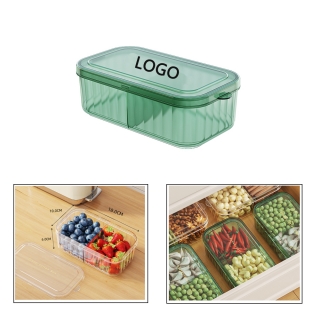 Double Compartment Refrigerator Storage Box With Cover