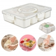 Handheld Divided Serving Tray with Lid and Handle