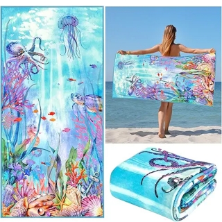 100% Cotton Soft and Absorbent Oversized Beach Towel